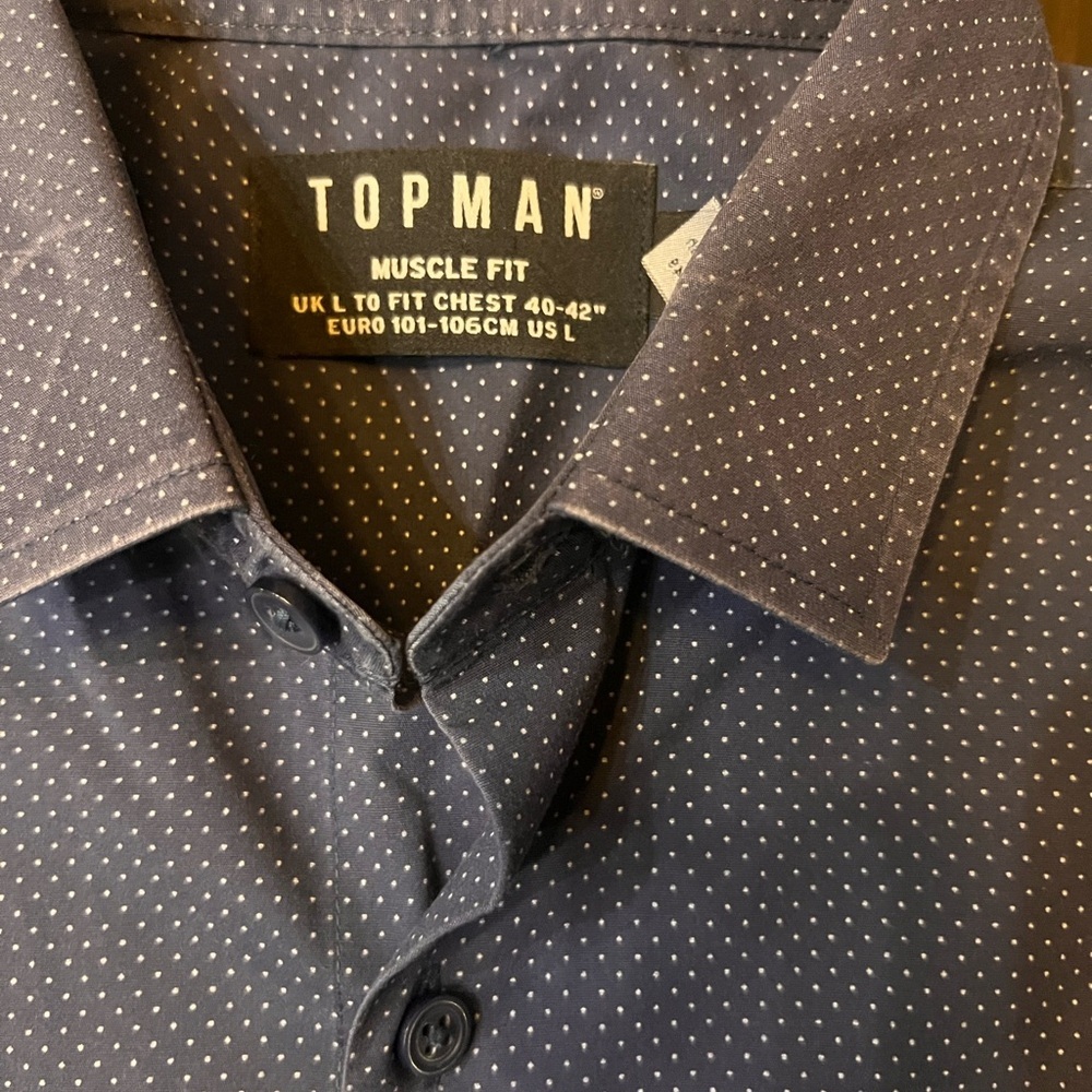 TopMan/Pure navy men’s button shirts - Picture 9 of 10